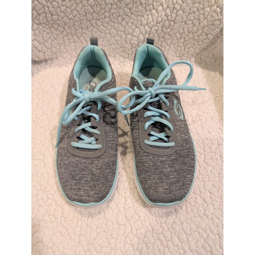 S Sport by Skechers Gray Light Blue Memory Foam Sneakers Womens 7 F190-4